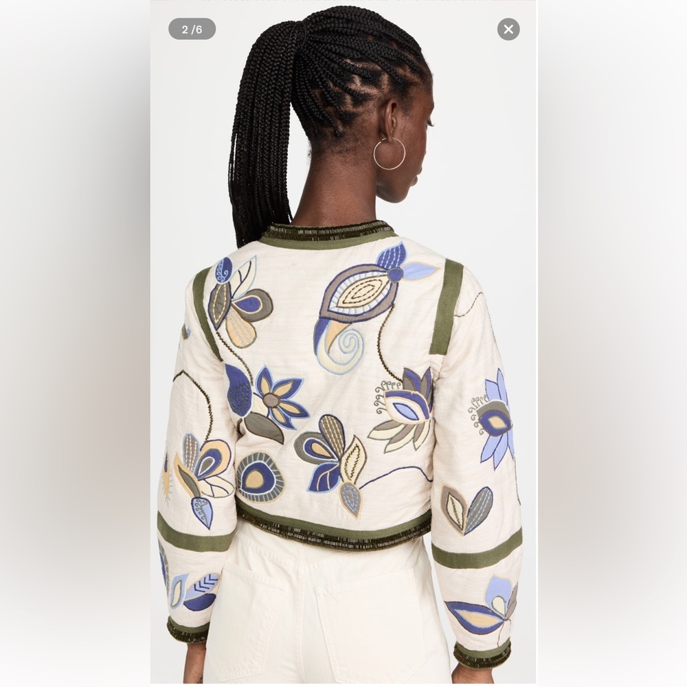 NWT $ 698 Veronica Beard BENICI EMBROIDERED JACKET, Size 8, 100% Silk - Picture 8 of 16